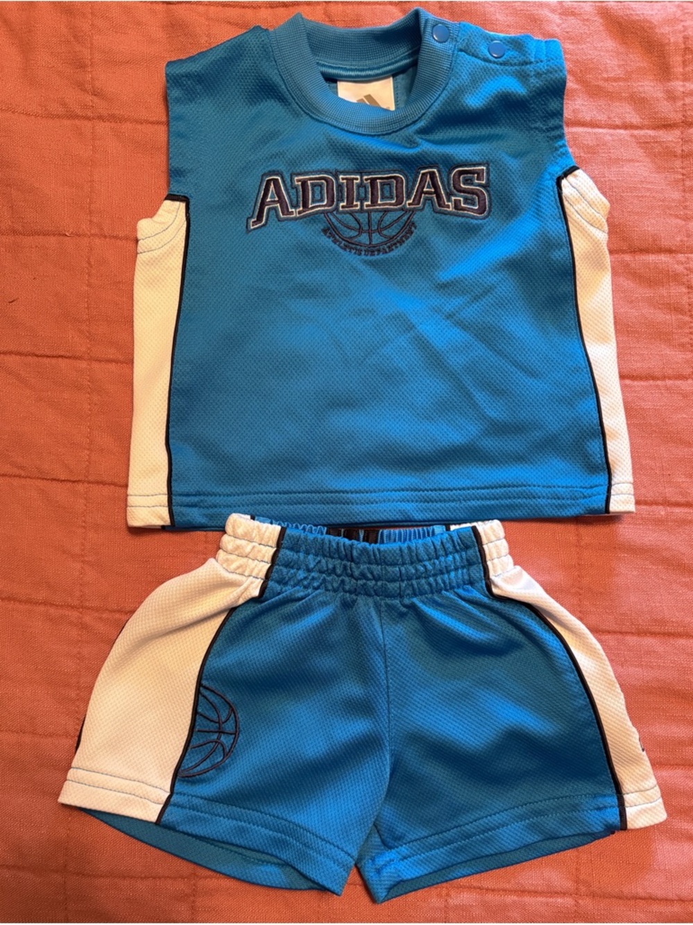 Vintage y2k adidas Blue and White Kids Athletic Matching Set